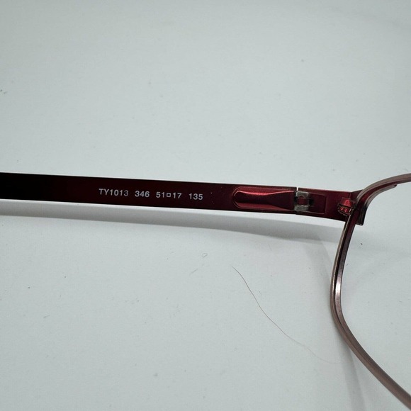 Tory Burch Eyeglasses TY1013 346 Burgundy Rectangular Metal Frame 51[]17 H10072 - Picture 5 of 7